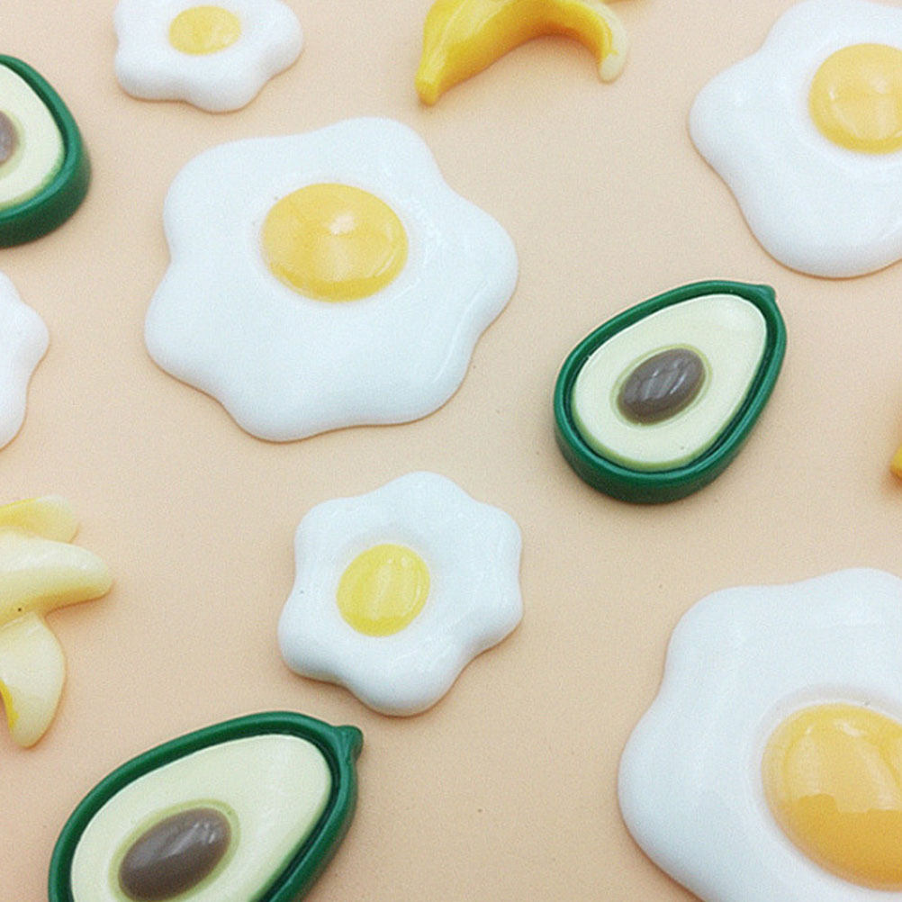 Resin Craft Material - 20個入り 模造ポーチドエッグ レジン DIYクラフトアクセサリー スマホケース装飾 手芸材料