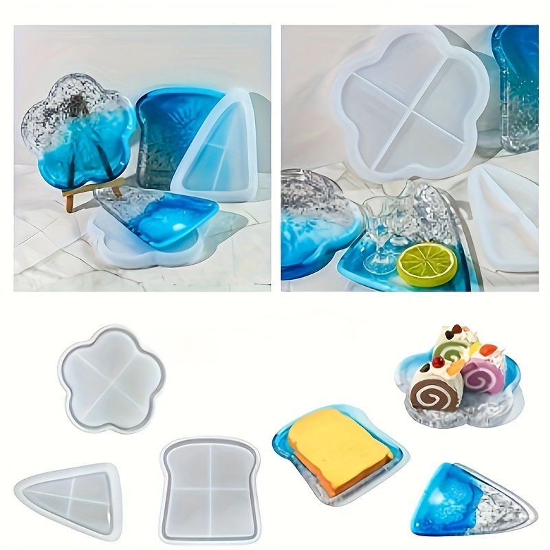 Silicone Mold Tray - サンドイッチ、チーズ、プラムトレイの作成用シリコンモールド；石膏、装飾品、家庭用収納クラフトに多用途で使用可能