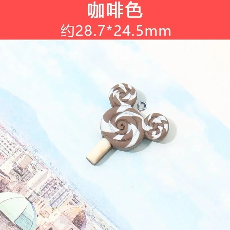 Resin Crafts Diy - 10 個かわいいマウスロリポップ樹脂チャーム漫画キャンディペンダント DIY クラフトパーツイヤリングネックレスキーホルダー用