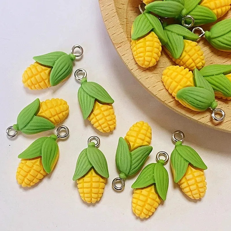 20個入り 面白いミニコーン野菜樹脂チャーム 人工食品ペンダ - Resin Craft Material のレビューと価格