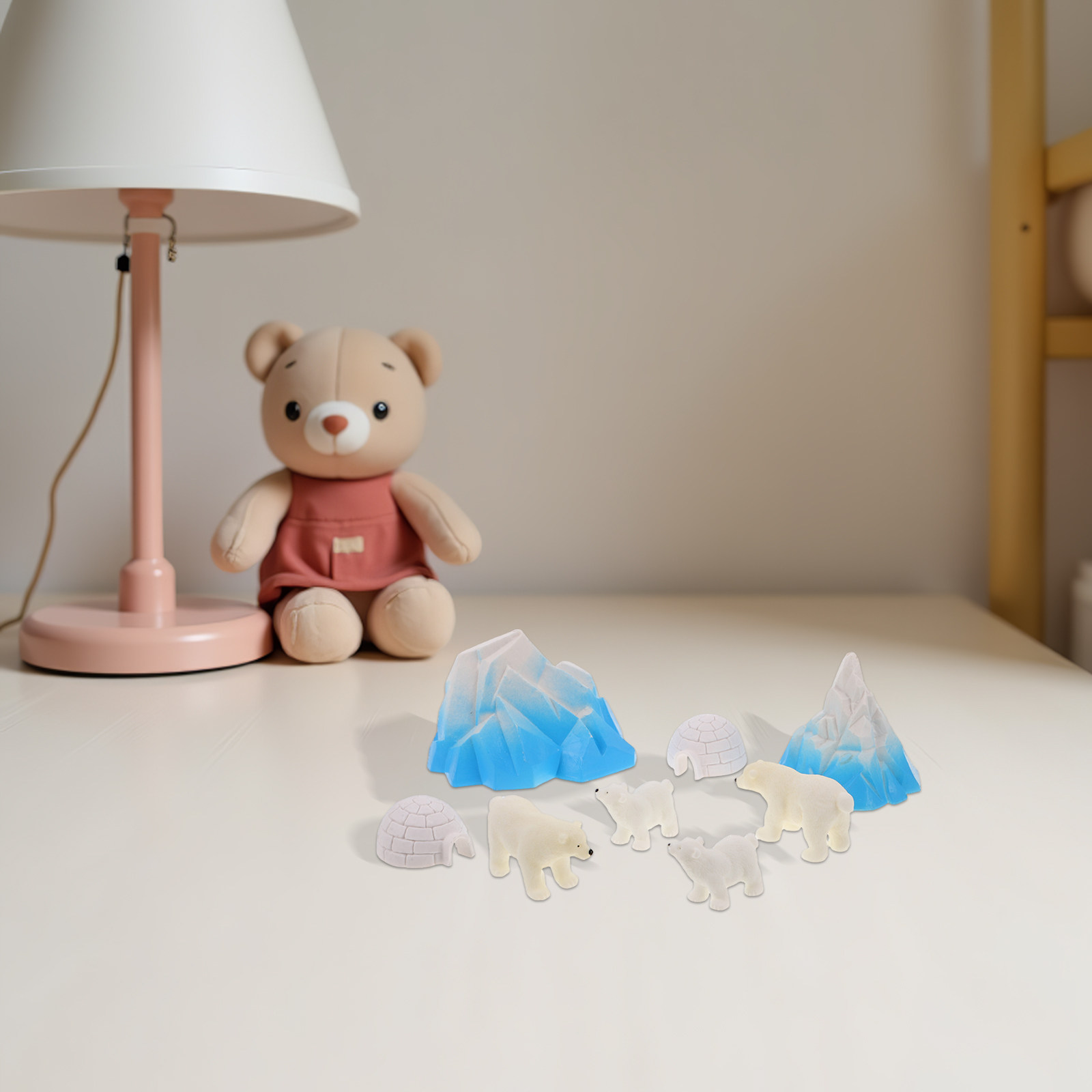 8個入りミニ樹脂製シロクマ北極ジオラマ、氷の家、氷のドーム、 - Resin Crafts のレビューと価格