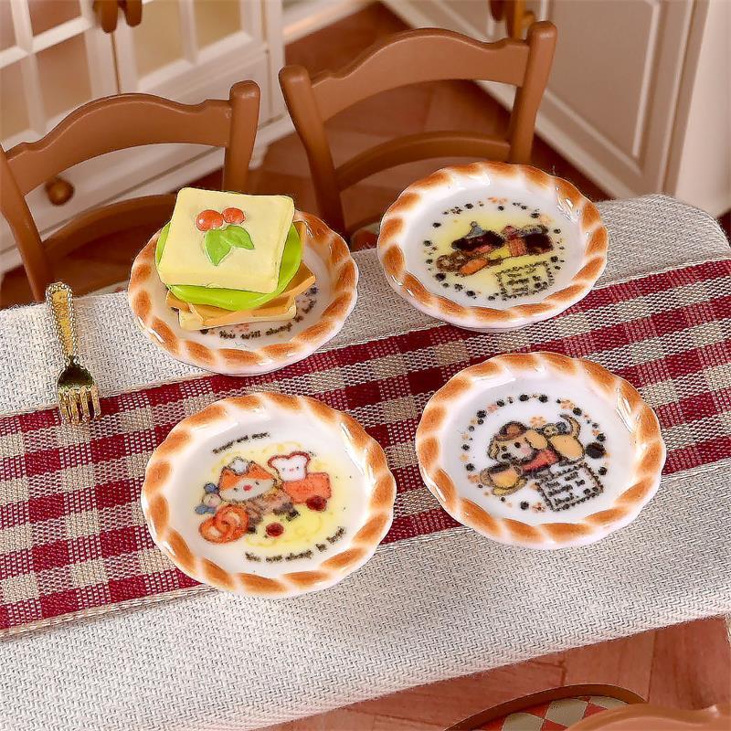 10 ピース/セットドールハウスミニチュア子犬犬プリントパン - Resin Craft Kit のレビューと価格