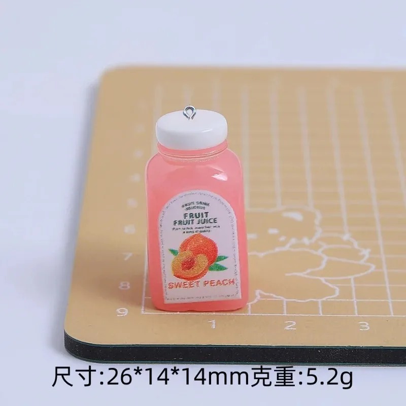 10個入り かわいいミニ3Dチェリーオレンジジュースボトル  - Resin Craft Material のレビューと価格
