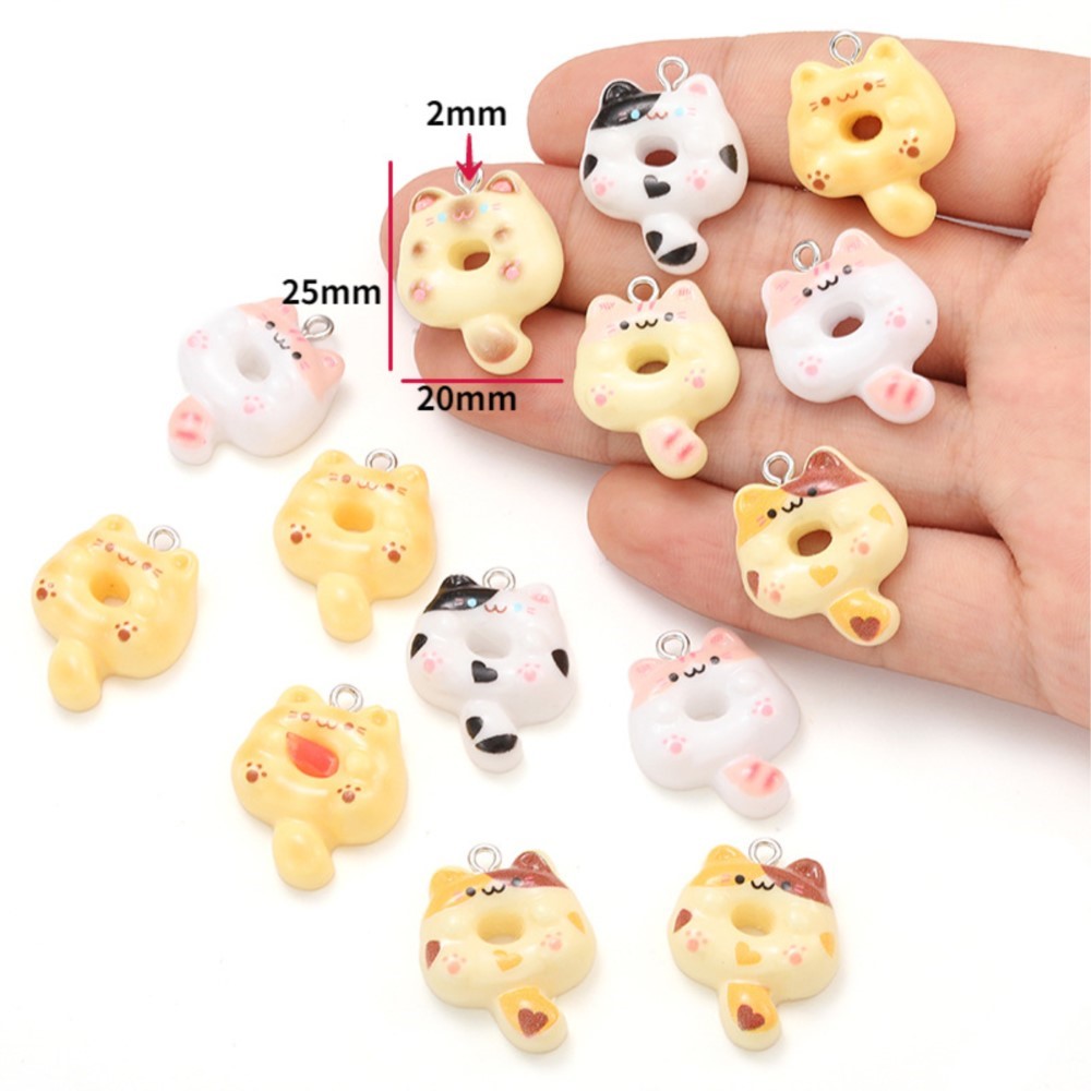 10 個かわいい漫画猫樹脂チャームかわいいキティ動物ペンダン - Resin Crafts Diy のレビューと価格