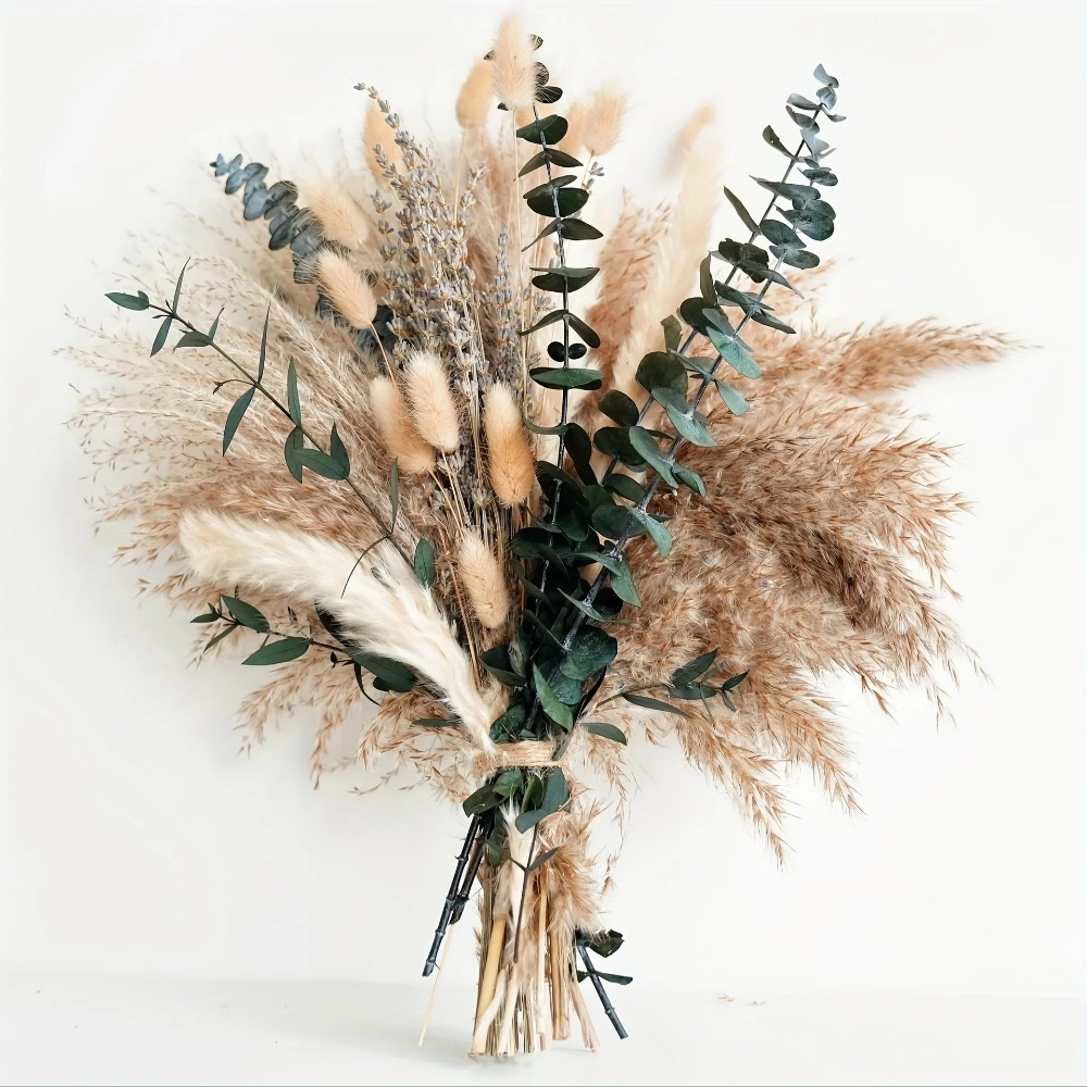 80 個のナチュラルドライフラワーブーケ家の装飾ススキ葦草ウ - Dried Flower Bulk のレビューと価格