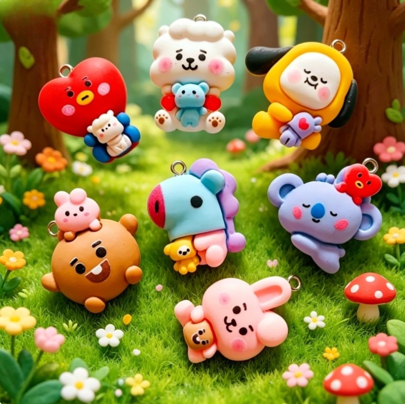 7 個 BT21 樹脂漫画チャーム DIY アクセサリークラ - Resin Craft Projects のレビューと価格