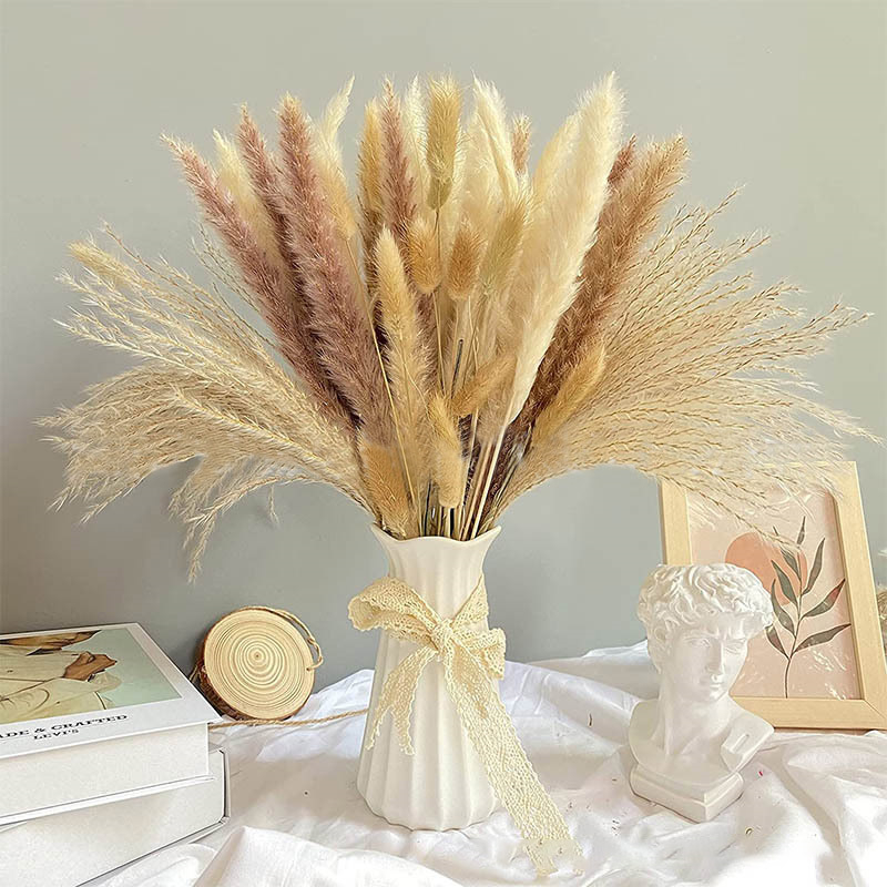 乾燥した天然湿地の葦の花束,60〜100個,植物を飾るため, - Dried Flower Bulk のレビューと価格
