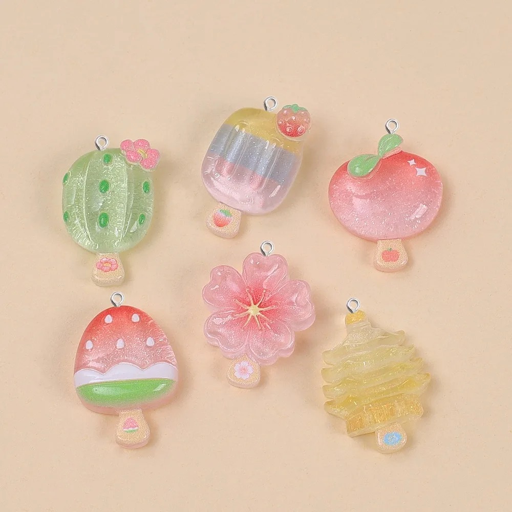 10個入り カワイイ 夏のアイスキャンディー レジンペンダン - Resin Craft Material のレビューと価格