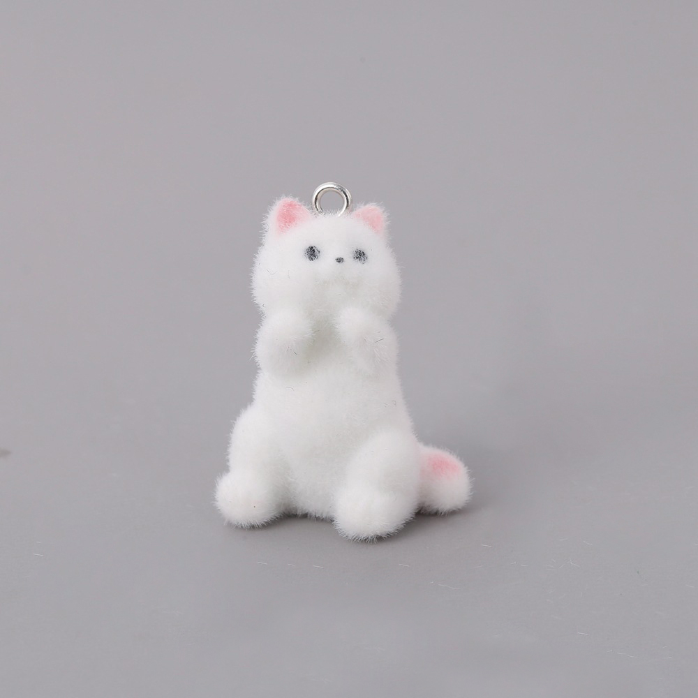 2個入り フロッキング加工 小さな猫の樹脂製チャーム 動物ペ - Resin Craft Projects のレビューと価格