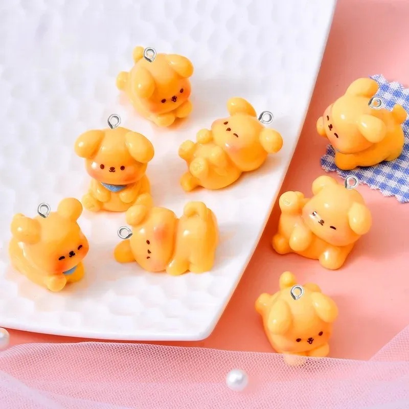 10 個かわいい漫画犬アクリル樹脂チャームミニペンダント D - Resin Craft Projects のレビューと価格