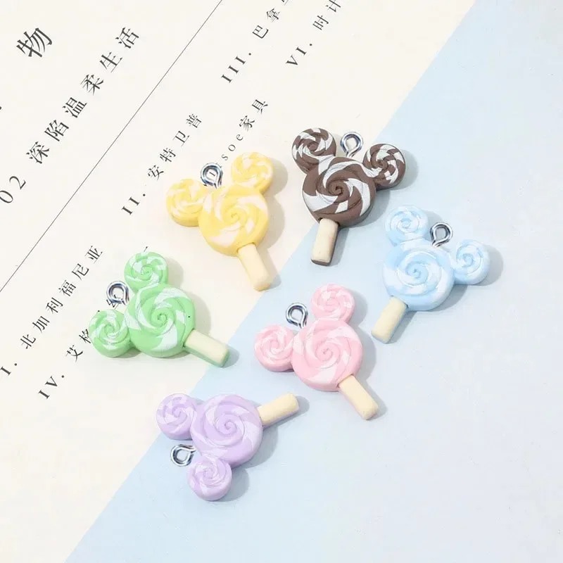 10 個かわいいマウスロリポップ樹脂チャーム漫画キャンディペ - Resin Crafts Diy のレビューと価格